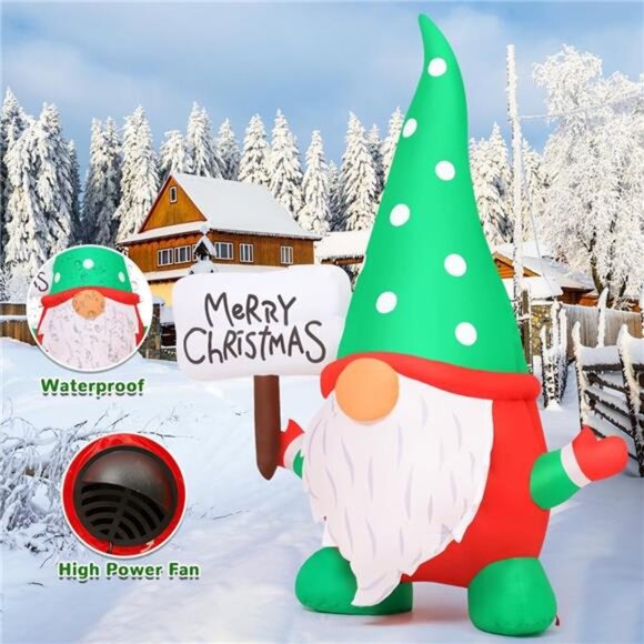 6 FT Christmas Gnome Inflatables Outdoor Decorations, Xmas...